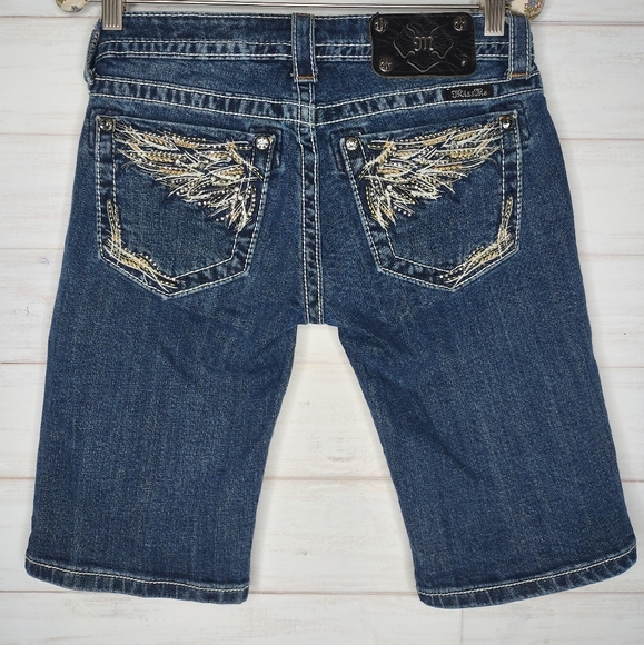 Miss Me embellished Bermuda Jeans Shorts JP5724M2 - Picture 4 of 10